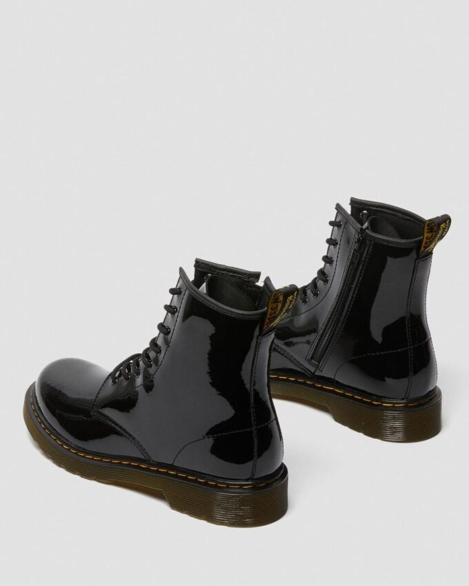 Botas juveniles 1460 de Patent Leather con cordones