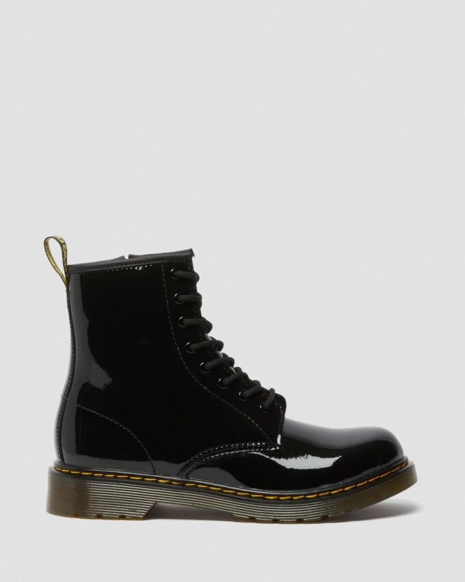 Botas juveniles 1460 de Patent Leather con cordones