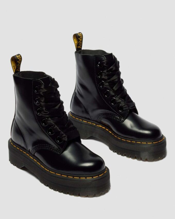 Molly Botas de plataforma de piel para mujer Molly Botas de plataforma de piel para mujer