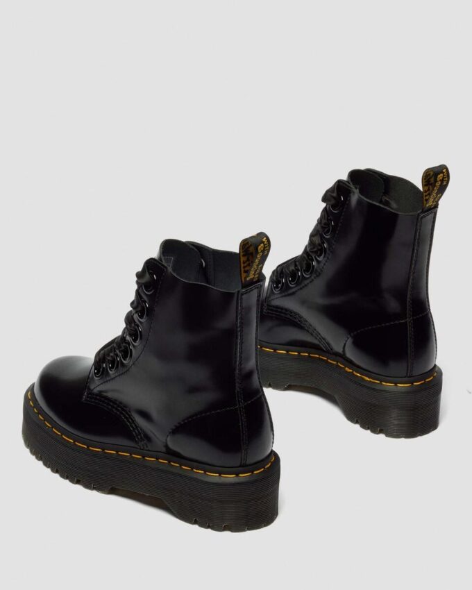 Molly Botas de plataforma de piel para mujer Molly Botas de plataforma de piel para mujer
