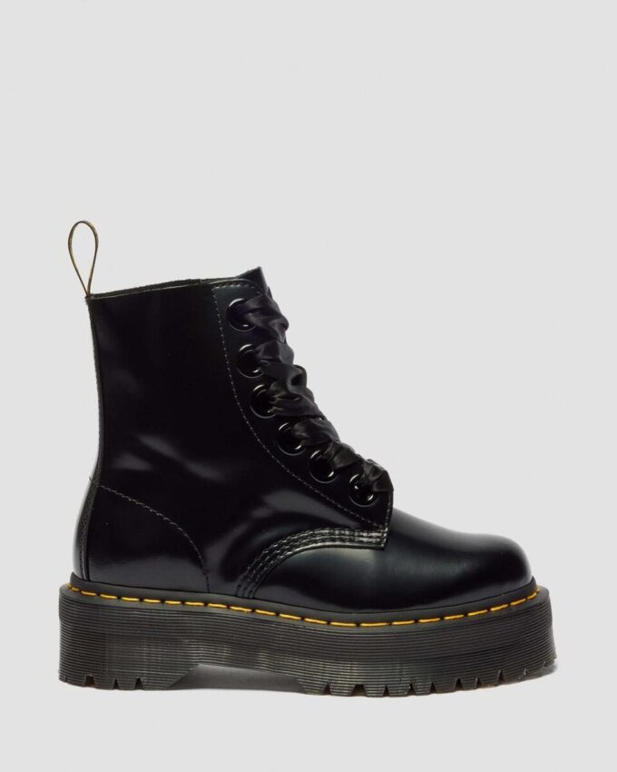 Molly Botas de plataforma de piel para mujer Molly Botas de plataforma de piel para mujer