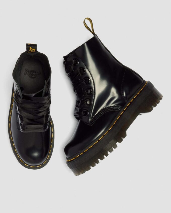 Molly Botas de plataforma de piel para mujer Molly Botas de plataforma de piel para mujer