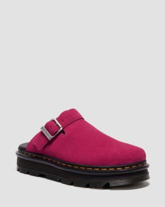 Mules de plataforma con talón abierto de ante Zebzag