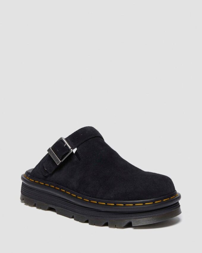Mules de plataforma con talón abierto de ante Zebzag Mules de plataforma con talón abierto de ante Zebzag