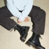 Smooth Leather Platform Boots with White Stitches, Jadon Smooth Leather Platform Boots with White Stitches, Jadon