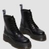 Smooth Leather Platform Boots with White Stitches, Jadon Smooth Leather Platform Boots with White Stitches, Jadon