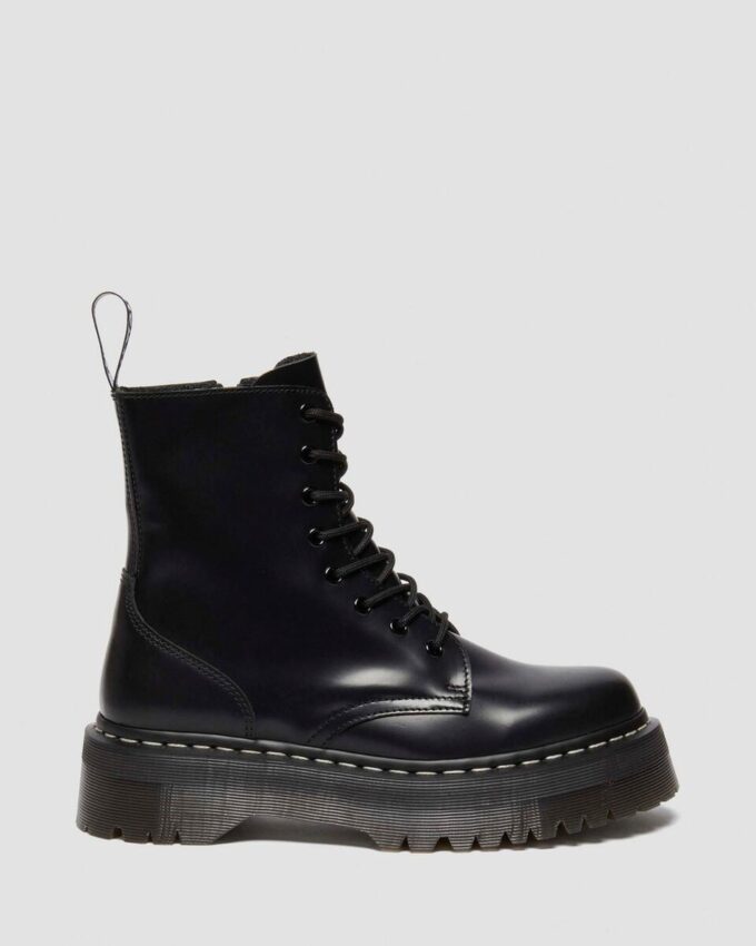 Smooth Leather Platform Boots with White Stitches, Jadon Smooth Leather Platform Boots with White Stitches, Jadon