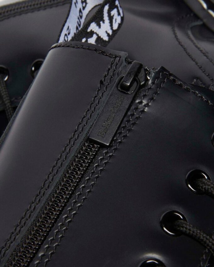 Smooth Leather Platform Boots with White Stitches, Jadon Smooth Leather Platform Boots with White Stitches, Jadon