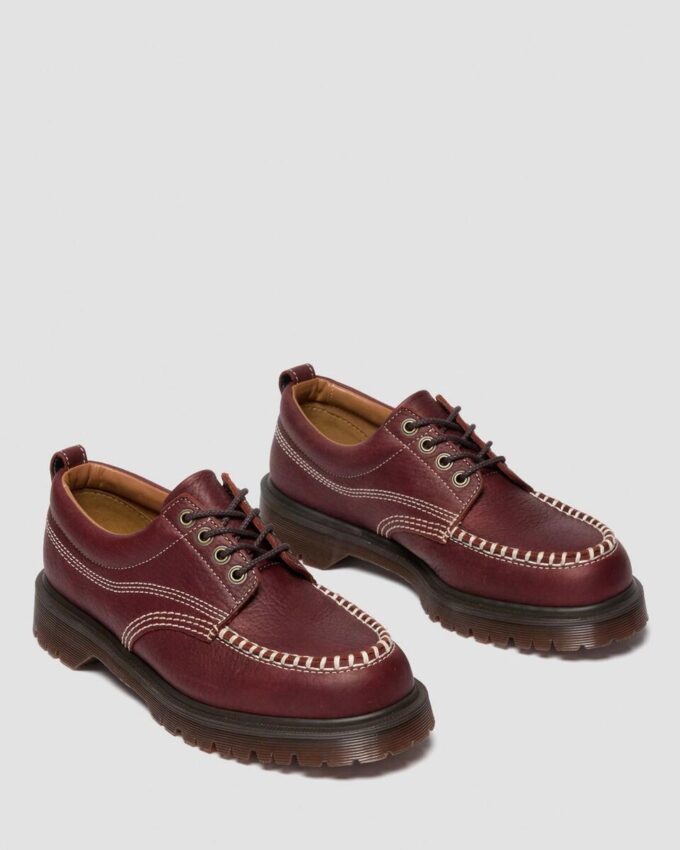 Zapatos Lowell de piel granulada con cordones y puntera mocasín Zapatos Lowell de piel granulada con cordones y puntera mocasín