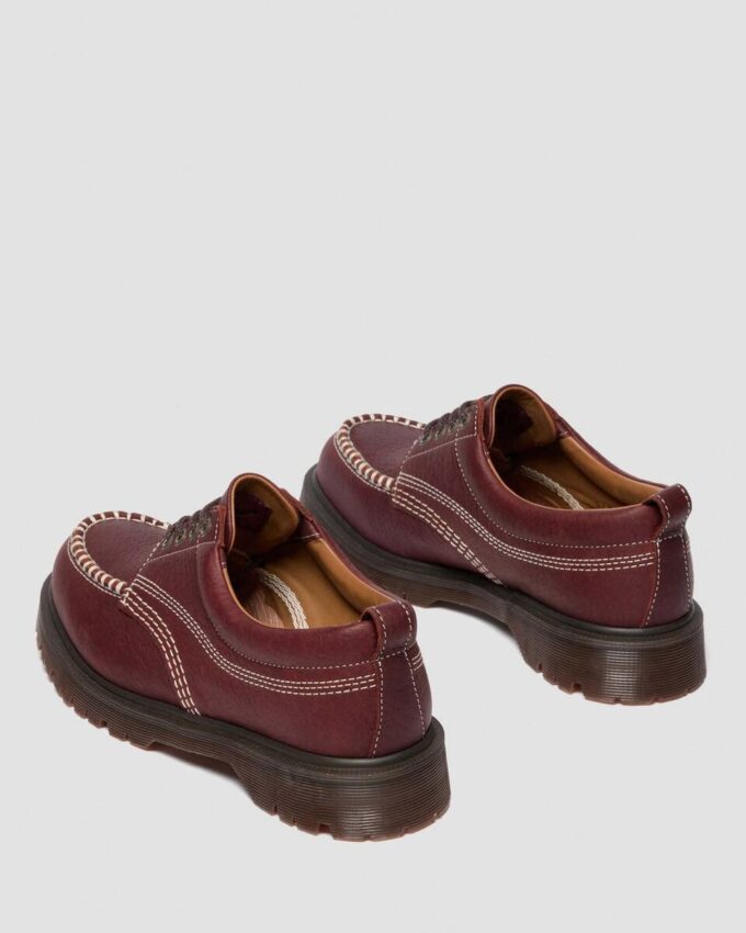 Zapatos Lowell de piel granulada con cordones y puntera mocasín Zapatos Lowell de piel granulada con cordones y puntera mocasín