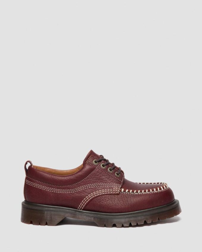 Zapatos Lowell de piel granulada con cordones y puntera mocasín Zapatos Lowell de piel granulada con cordones y puntera mocasín