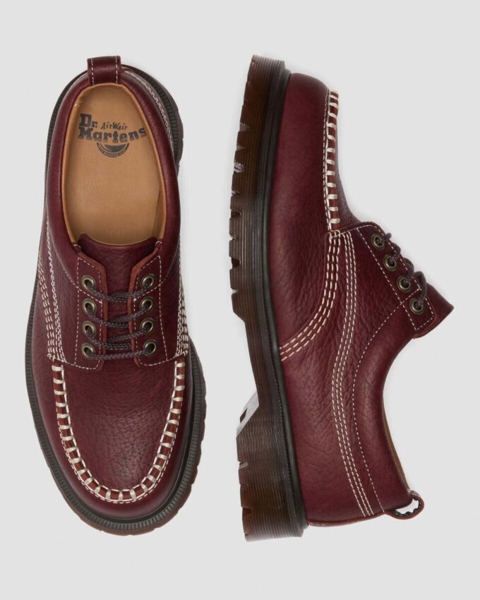 Zapatos Lowell de piel granulada con cordones y puntera mocasín Zapatos Lowell de piel granulada con cordones y puntera mocasín