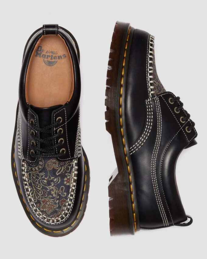 Zapatos Lowell de piel y encaje jacquard con puntera mocasín Zapatos Lowell de piel y encaje jacquard con puntera mocasín