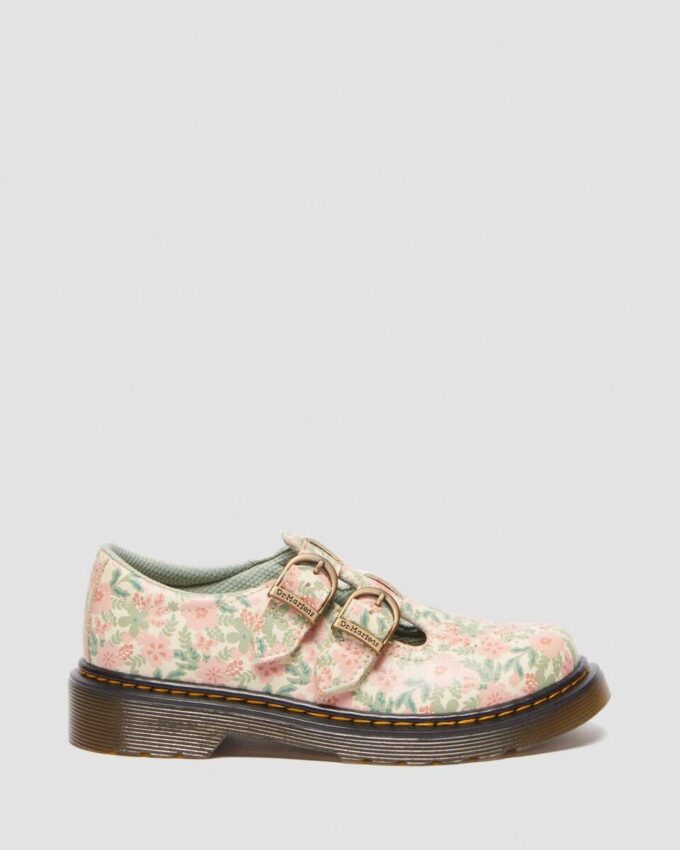 Zapatos Mary Jane de piel con estampado floral Junior 8053 Zapatos Mary Jane de piel con estampado floral Junior 8053