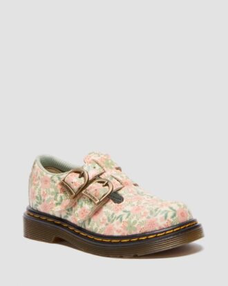 Zapatos Mary Jane de piel con estampado floral para niña 8053
