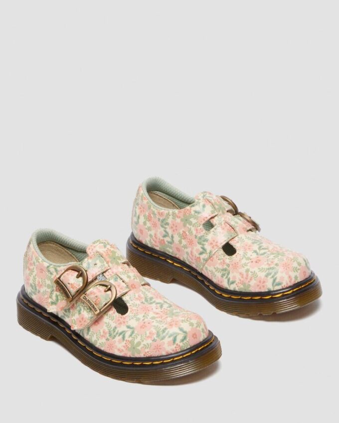 Zapatos Mary Jane de piel con estampado floral para niña 8053 Zapatos Mary Jane de piel con estampado floral para niña 8053