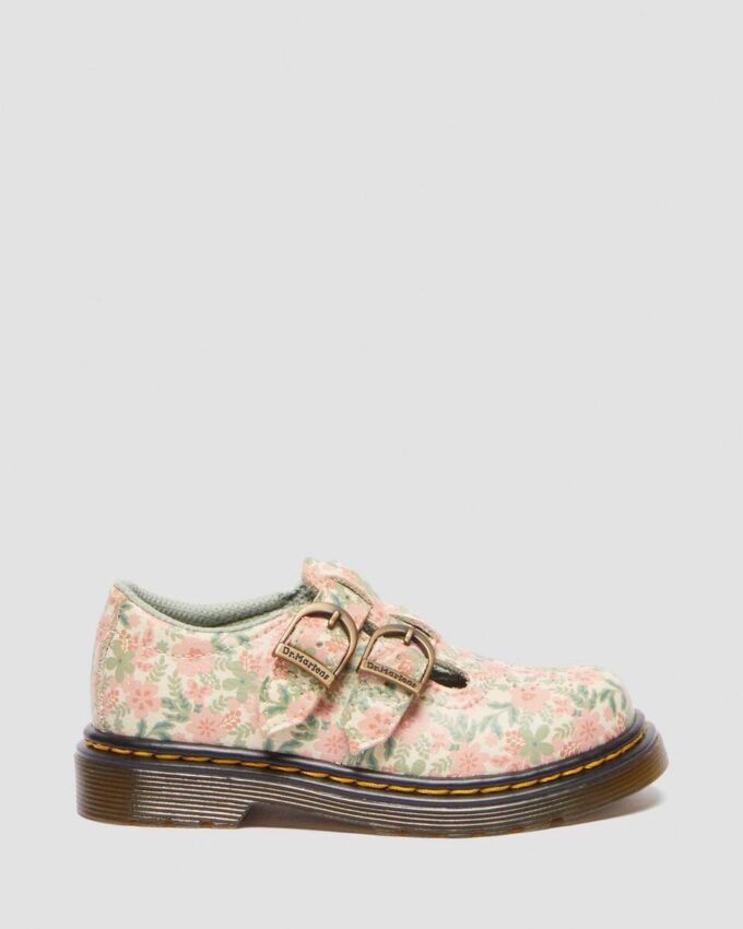 Zapatos Mary Jane de piel con estampado floral para niña 8053 Zapatos Mary Jane de piel con estampado floral para niña 8053